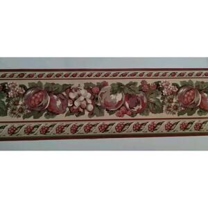 Rosedale Pre-pasted Decorative Wall Border - Fruit Pomegranate Grapes - 5 yds